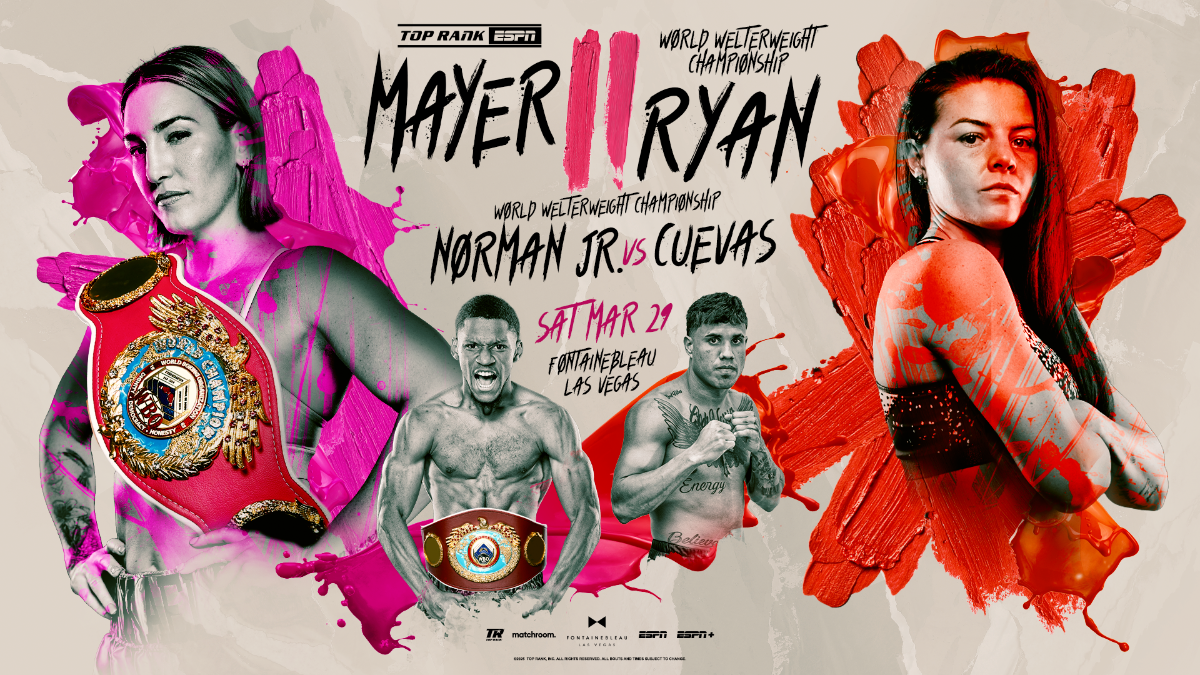 Paint The Town Bleau: Mikaela Mayer-Sandy Ryan Welterweight Title Rematch Set for March 29 at BleauLive Theater at Fontainebleau Las Vegas on ESPN